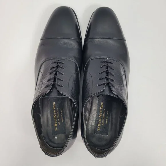 To Boot New York Adam Derrick Men's Black Leather Oxford Shoes US Size 8.5